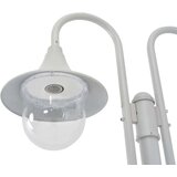 vidaXL vrtna dvostruka stupna svjetiljka od aluminija E27 220 cm bijela | shoptok.hr