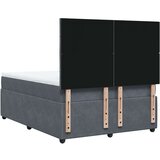 vidaXL Krevet s oprugama i madracem tamnosivi 140x190 cm baršunasti | shoptok.hr