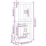  Visoka komoda siva sonome 69 5x34x180 cm od konstruiranog drva - Sivi hrast sonoma 1 2 staklena vrata | shoptok.hr