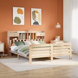 vidaXL Knjižna postelja brez vzmetnice 200x200 cm trdna borovina | Shoptok.si