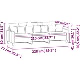  Trosjed od tkanine tamnosivi 210 cm | shoptok.hr