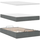 vidaXL Otomanski posteljni okvir z vzmetnico siv 120x200 cm blago | Shoptok.si