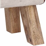  Klupa 110 x 30 x 45 cm Prava koža Smeđa i bijela | shoptok.hr