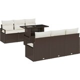  Sjedeća garnitura za vrt 7 kom. 6-Broj sjedala Smeđa i krem 100 x 55 x 73 cm | Shoptok.si