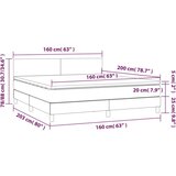  Box spring s madracem LED ružičasti 160x200cm baršunasti | shoptok.hr