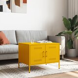 Maison Chic Klubska mizica - kavna mizica - Nizka mizica gorčično rumena 68x50x50,5 cm jeklo, (21753824) Cene
