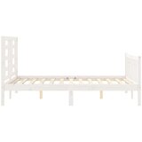  Kreveta s uzglavljem bijeli 140 x 190 cm od masivnog drva | shoptok.hr