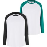 Urban Classics Boys' long-sleeved T-shirts Organic Oversized 2-Pack white/black+white/green | Shoptok.si