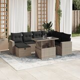 vidaXL 8-dijelni set vrtnih sofa od poliratana s jastucima svjetlosivi | shoptok.hr
