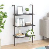 Furnova 3-nadstropni prislonski regal črn 64x35x120,5 cm, (21933524) | Shoptok.si