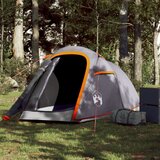  The Living Store Šotor za kampiranje za 2 osebi siv in oranžen vodoodporen - Šotor Za Kampiranje, (21487736) | Shoptok.si