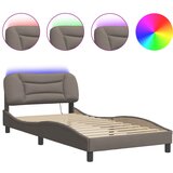 Maison Chic Posteljni okvir - Enojna postelja - Postelja za odrasle z LED brez vzmetnice taupe 100x200 cm blago, (21696246) Cene