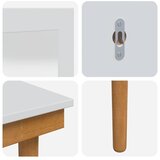  toaletna mizica z ogledalom in stolčkom FAUSKE, bela, 100x50x143 cm | Shoptok.si
