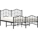  Metalni okvir kreveta s uzglavljem i podnožjem crni 135x190 cm | Eponuda.ba