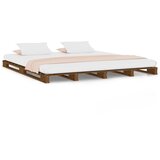 The Living Store Postelja iz palet medeno rjava 120x200 cm trdna borovina - Postelja Iz Palet, (21490936) | Shoptok.si