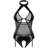 Obsessive Dominna - prozirni, sjajni efekt body (crna) - L/XL | shoptok.hr
