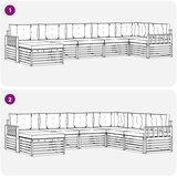  Set vanjskih sofa 7 kom. Bijela i krem Smeđa 406 x 168,5 x 73 cm | Shoptok.si