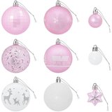  Set božićnih kuglica 88 kom. Roza i bijela Ø 6 cm Plastika - Roza i bijela | shoptok.hr