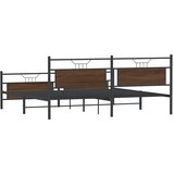 Metalni okvir kreveta bez madraca smeđa boja hrasta 193x201 cm | shoptok.hr