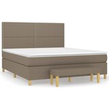 vidaXL Box spring postelja z vzmetnico taupe 180x200 cm blago, (20892974) | Shoptok.si