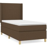  Box spring postelja z vzmetnico temno rjava 100x200 cm blago, (20900344) | Shoptok.si