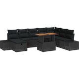  Vrtna sedežna garnitura s shranjevanjem 9 pcs Črna Poly ratan, (5000153324) | Shoptok.si