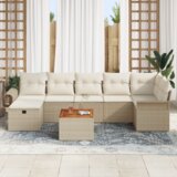  Set vrtne sofe od 8 dijelova s jastučićima bež poli ratan | shoptok.hr