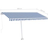  Samostojeća tenda na ručno uvlačenje 400 x 350 cm plavo-bijela | shoptok.hr
