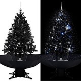 vidaXL Božićno drvce koje sniježi sa stalkom crno 140 cm PVC Cijene