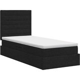  s madracem i skladištem Crna 90 x 190 cm tkanina | shoptok.hr