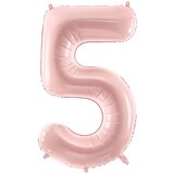 PARTY DECO folija balon številka ''5'', 72cm, svetlo roza | Shoptok.si