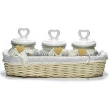 Gusto Casa Set doza s pokrovom Srce Ces 550ml / 3 kos / steklo, keramika, (21318177) Cene
