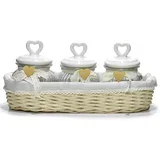 Set doza s pokrovom Srce Ces 550ml / 3 kos / steklo, keramika, (21318177)