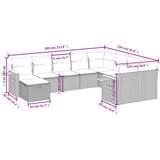  10-dijelni set vrtnih sofa od poliratana s jastucima crni | shoptok.hr