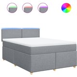  Krevet box spring s madracem svjetlosivi 140x200 cm od tkanine | shoptok.hr