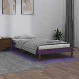  LED okvir za krevet smeđa boja meda 90x200 cm od masivnog drva | Eponuda.ba