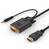 Gembird HDMI to VGA and audio adapter cable, single port, 1,8m, black A-HDMI-VGA-03-6 Cene