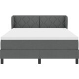 vidaXL Kutna kreveta s madracem tamno siva 160x200 cm tkanina | shoptok.hr