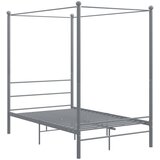 The Living Store Posteljni okvir z ogrodjem za baldahin siv kovinski 140x200 cm - Posteljni Okvir, (21488961) | Shoptok.si