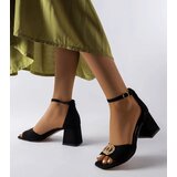 Gemre Black suede block heel sandals Karino | shoptok.hr