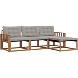  Set vanjskih sofa 4 kom. Prirodna i svjetlosiva Smeđa 249,5 x 162,5 x 73 cm | shoptok.hr