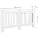  Bijeli mdf zaštitni pokrov za radijator 152 cm | shoptok.hr