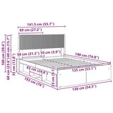  Okvir za krevet s pohranom i uzglavljem Crna 135 x 190 cm - Crna 135 x 190 cm | shoptok.hr