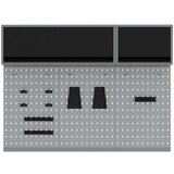  Set od 5 komada ormar za alate i ploča s kukama montirano na zid crni metal | shoptok.hr