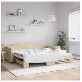 vidaXL Izvlečna dnevna postelja krem 100x200 cm blago Cene