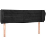  Vzglavje z ušesi črno 147x23x78/88 cm žamet, (20794455) | Shoptok.si