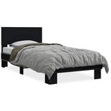 Furnova Posteljni okvir črn 75x190 cm inženirski les in kovina, (21936401) | Shoptok.si