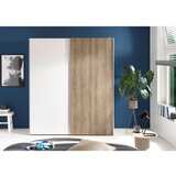 CARRYHOME omara z drsnimi vrati, bela, barve hrasta | Shoptok.si