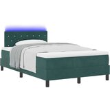 Box Spring krevet s madracem &amp LED Tamnozeleni 120x190 cm Baršun | shoptok.hr