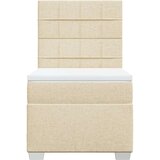 vidaXL Box spring postelja z vzmetnico krem 80x200 cm blago | Shoptok.si